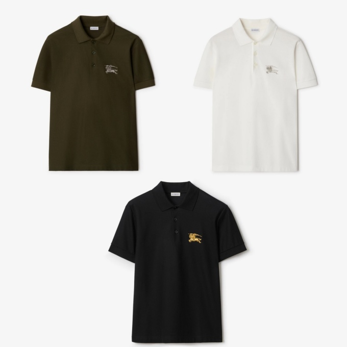 burberry metallic ekd cotton polo shirt